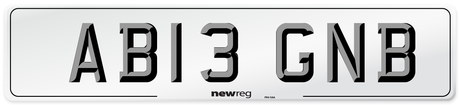 AB13 GNB Number Plate from New Reg